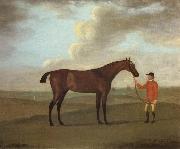 Francis Sartorius The Racehorse 'Basilimo' Held by a Groom on a Racecourse oil painting artist